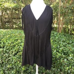 Banana republic sleeveless cascading tassel tee
